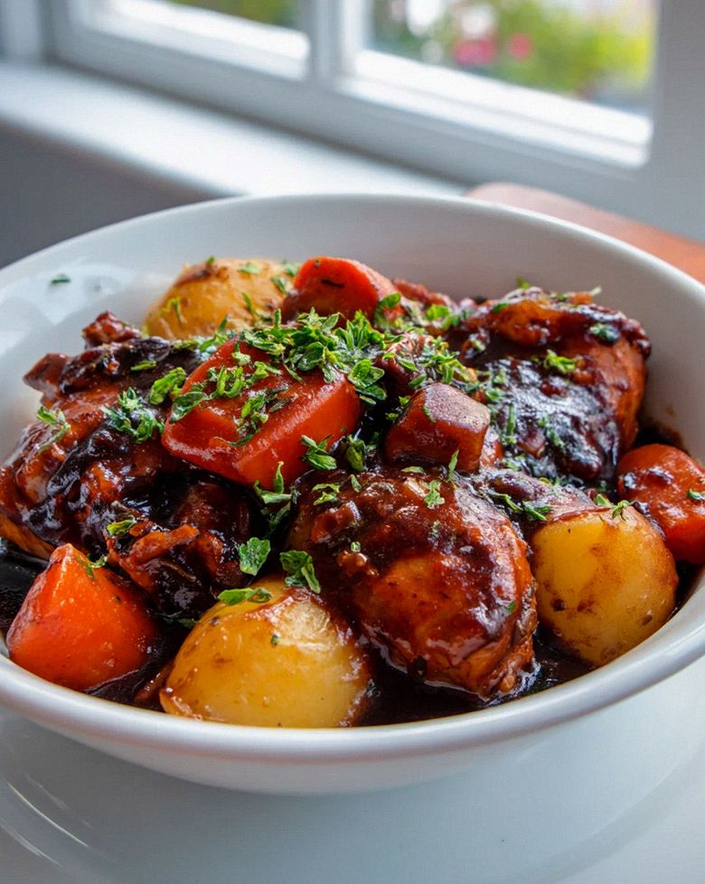 Alkoholfreier Coq Au Vin Bowl: Herzhaft mit Kartoffeln & Karotten – Schritt 1