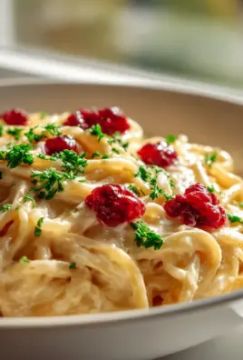 Brie Pasta mit fruchtigem Preiselbeer-Kompott – lecker & frisch!