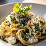 Cremige Knoblauch Pasta: Spinat & Ricotta Genuss pur