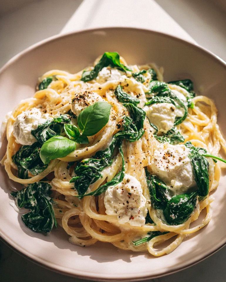 Cremige Knoblauch Pasta: Spinat & Ricotta Genuss pur – Schritt 2
