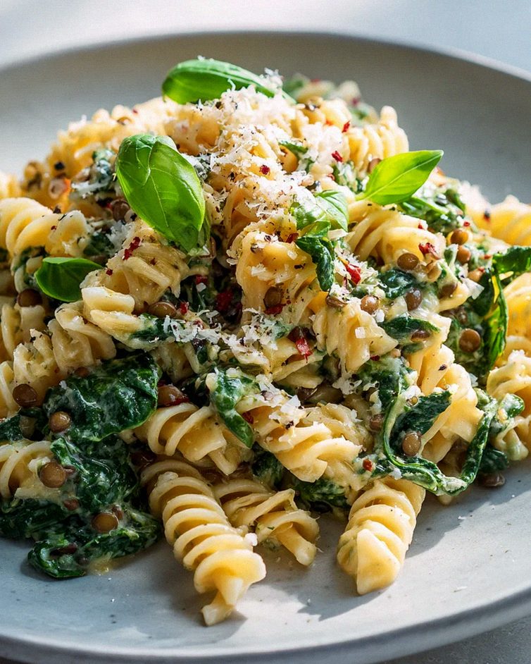 Cremige One Pot Pasta mit Linsen und Spinat – Einfach lecker! – Schritt 2