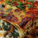 Cremige Spinat- und Pilzlasagne