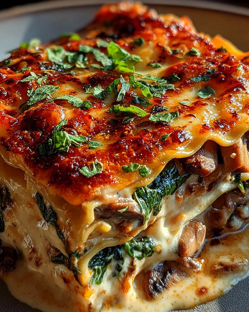 Cremige Spinat- und Pilzlasagne – Schritt 1