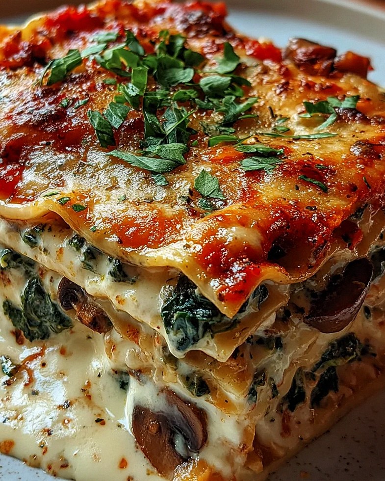 Cremige Spinat- und Pilzlasagne – Schritt 2