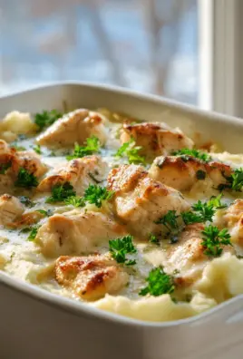 Cremiger Hähnchen-Parmesan-Auflauf: Kartoffelpüree-Traum!