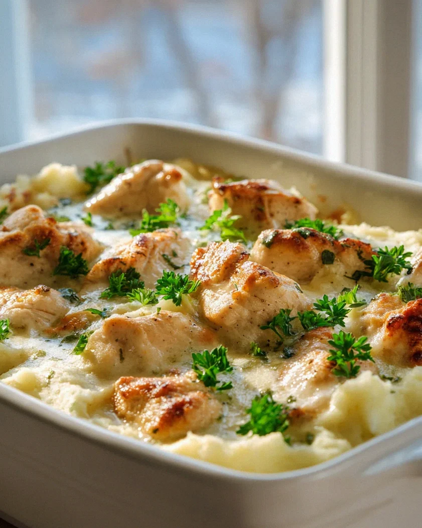 Cremiger Hähnchen-Parmesan-Auflauf: Kartoffelpüree-Traum! – Schritt 1