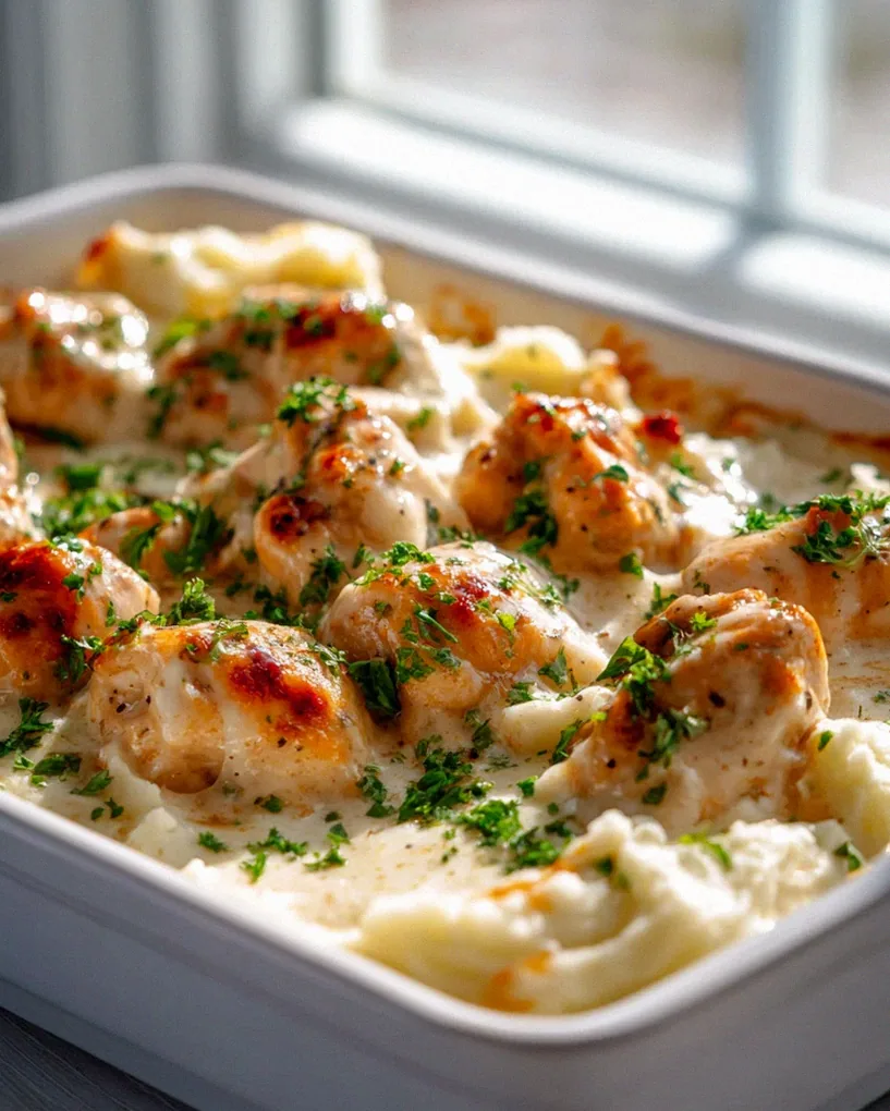 Cremiger Hähnchen-Parmesan-Auflauf: Kartoffelpüree-Traum! – Schritt 2