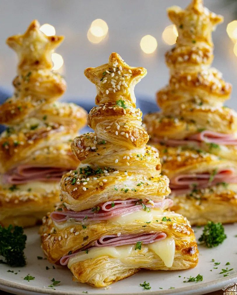Delicious Beef turkey ham Cheese Puff Pastry Christmas Trees Recipe – Schritt 1