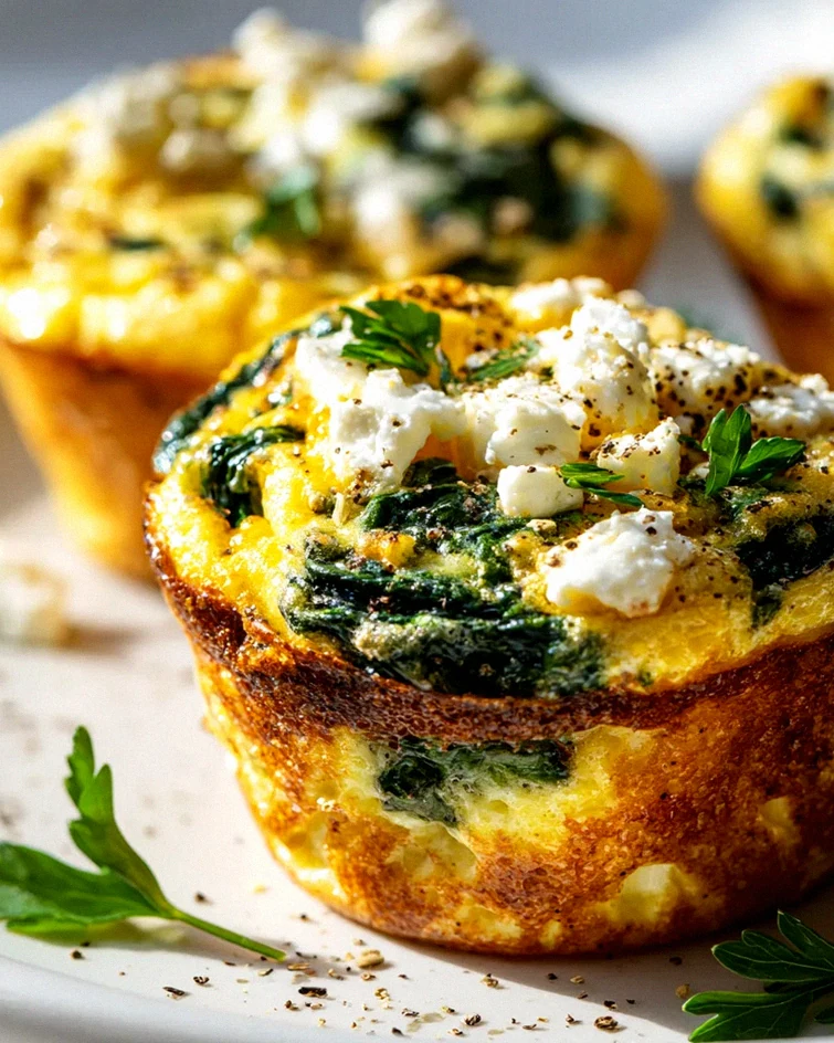 Delicious Spinach Feta Egg Muffins – Schritt 1