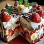 Erdbeer-Stracciatella-Bananen-Torte