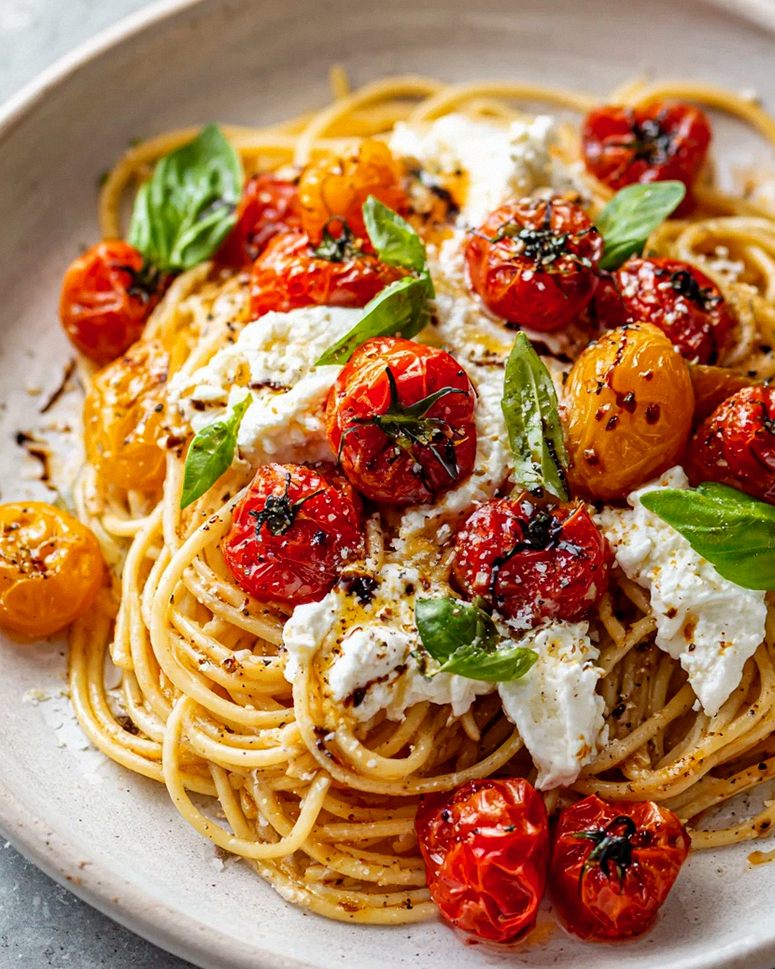 Feine Burrata Pasta: Ofentomaten-Genuss schnell serviert – Schritt 1
