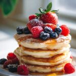 Flauschige Oster Pancakes: Mit Beeren & Ahornsirup Genuss