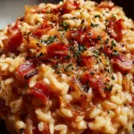 Französisches Zwiebel und Putenspeck Risotto