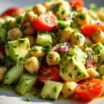 Frischer Kichererbsensalat mit Avocado