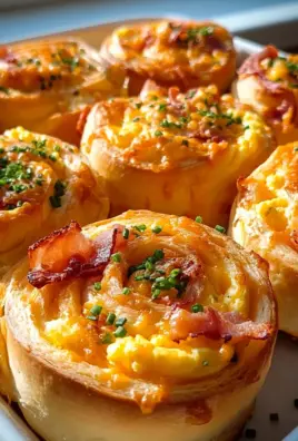 Frühstücksrollen mit Rührei, Käse und Beef Putenspeck Rezept