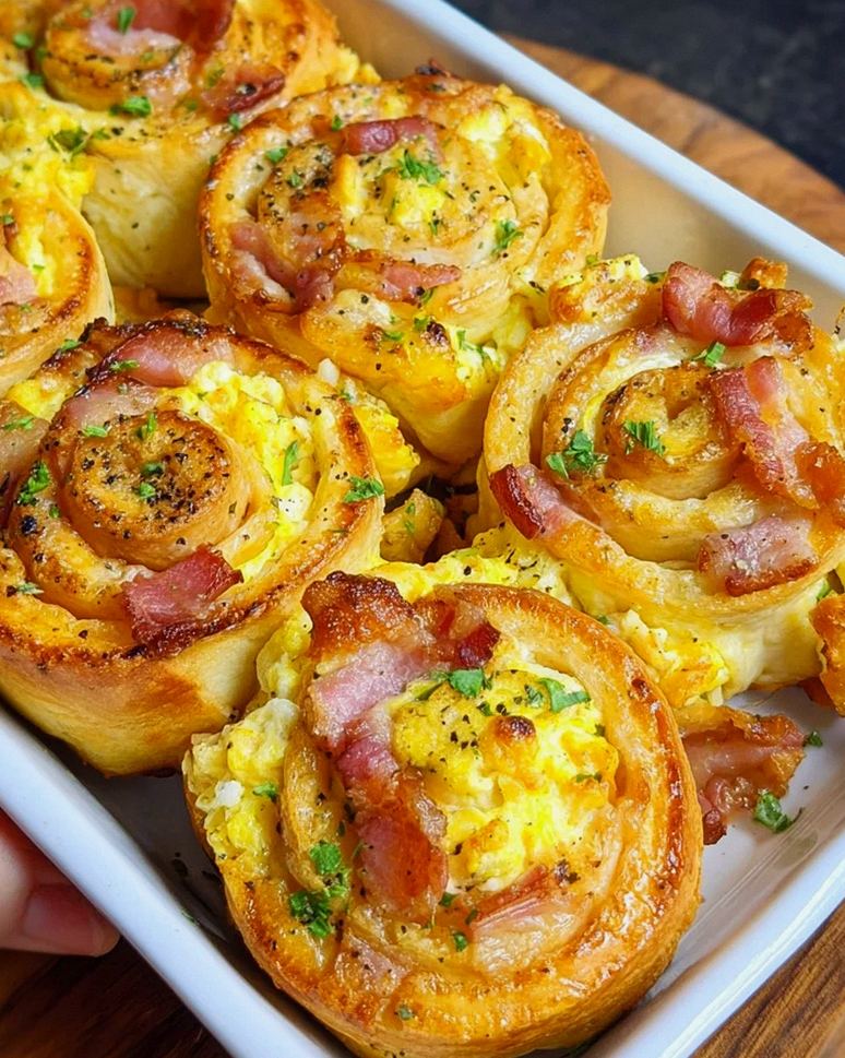 Frühstücksrollen mit Rührei, Käse und Putenspeck – Schritt 2