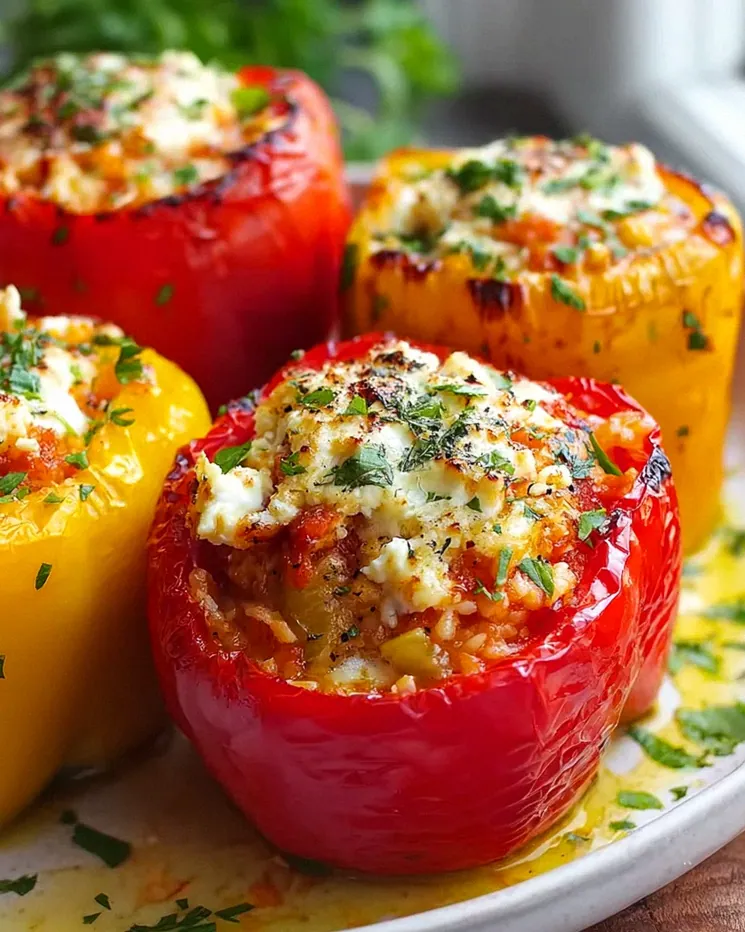 Gefüllte Paprika mit Reis und Feta – Einfaches Rezept! – Schritt 1