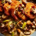 Geschmorte Schnitzelpfanne in köstlicher Jägersauce