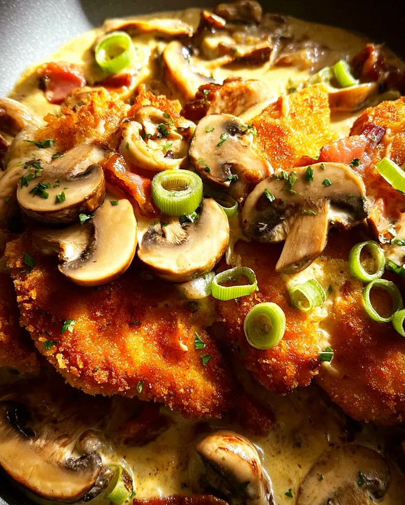 Geschmorte Schnitzelpfanne in köstlicher Jägersauce – Schritt 2