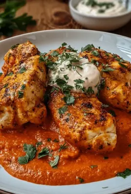 Hähnchenfilets mit einer Ajvar-Schmandsauce