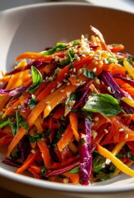 Hauchdünner Regenbogenkarotten-Sesam-Salat
