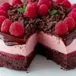 Himbeer Schoko Brownie Torte