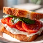 Klassisches Mozzarella Sandwich mit Tomate & Basilikum