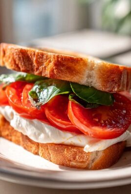 Klassisches Mozzarella Sandwich mit Tomate & Basilikum