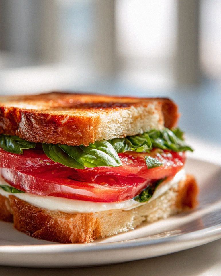 Klassisches Mozzarella Sandwich mit Tomate & Basilikum – Schritt 2