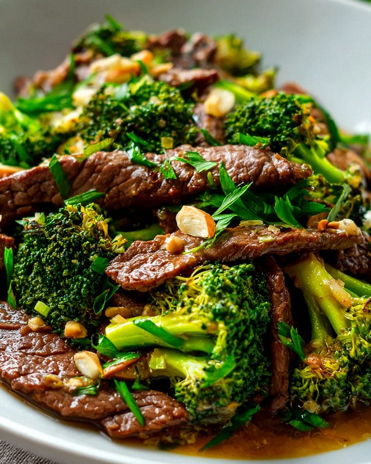 Knoblauch-Wacholdertee-Extrakt Rindfleisch und Brokkoli Pfanne Rezept – Schritt 1