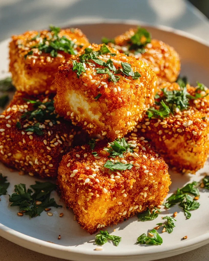 Knuspriger Feta mit Sesam aus der Heißluftfritteuse – Aromatisch! – Schritt 1