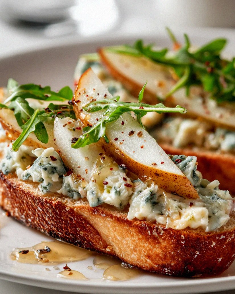 Köstliche Gorgonzola Birnen Bruschetta auf Baguette! – Schritt 2