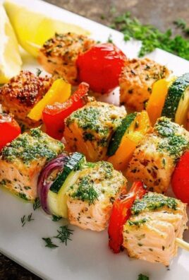 Lachs-Spieße mit Gemüse