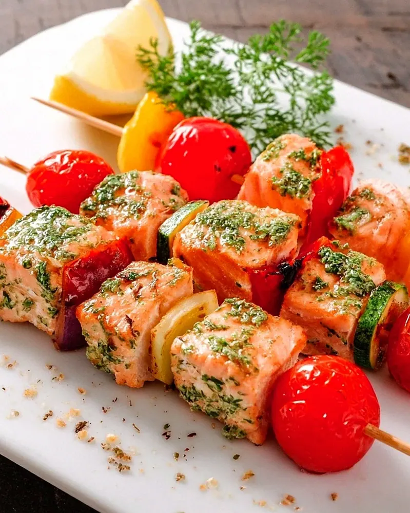 Lachs-Spieße mit Gemüse – Schritt 1