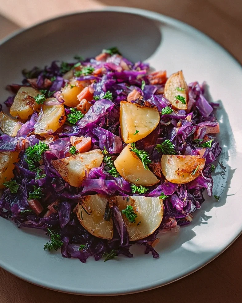 Leckere Rotkohl Pfanne mit Kartoffeln – schnell und einfach! – Schritt 1