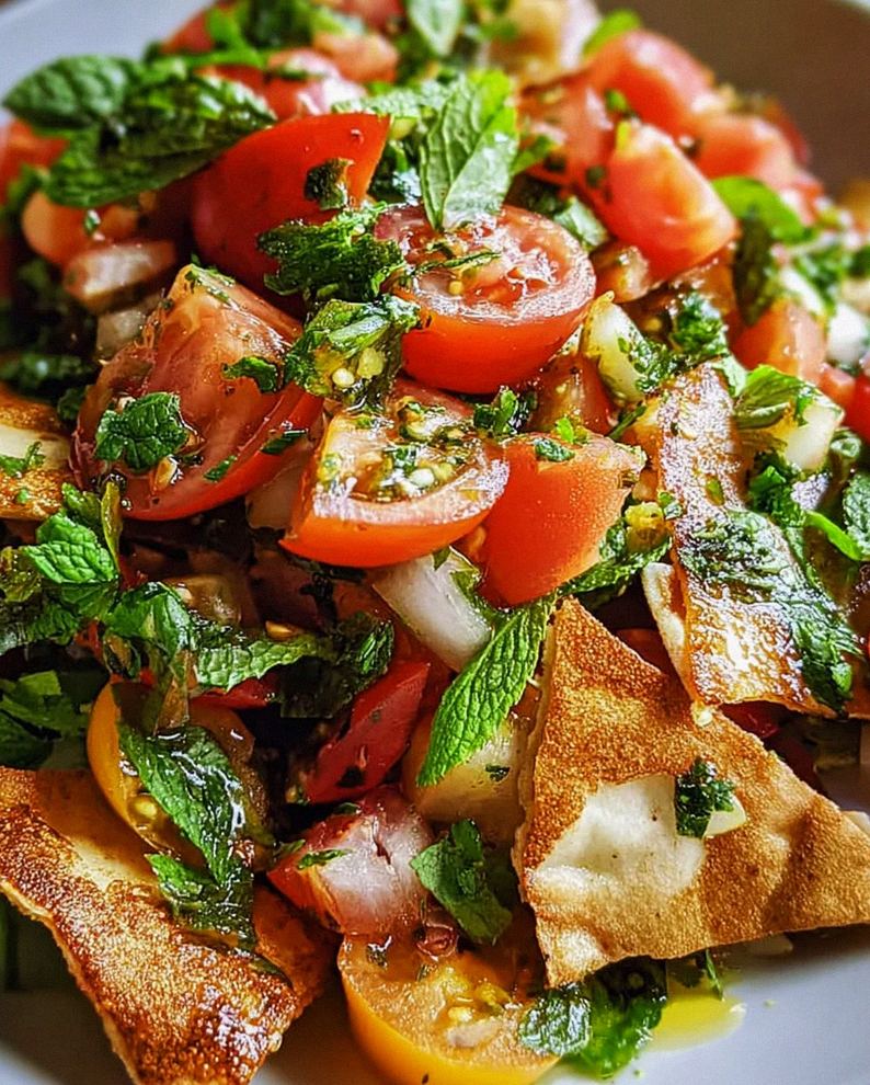 Libanesischer Tomaten Pita Salat – Schritt 1