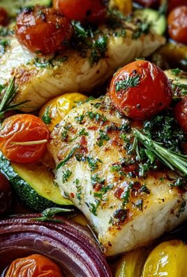 Mediterran gebackene Fischfilets mit Gemüse
