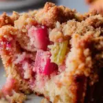 Rhabarber-Muffins mit Vanillestreuseln