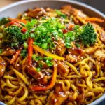 Schnelle aromatische Hähnchen Teriyaki Nudeln für Feinschmecker