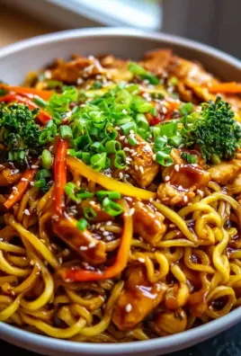 Schnelle aromatische Hähnchen Teriyaki Nudeln für Feinschmecker