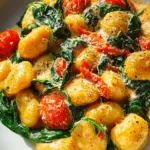 Schnelle Gnocchi Pfanne mit Tomate & Spinat