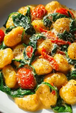 Schnelle Gnocchi Pfanne mit Tomate & Spinat