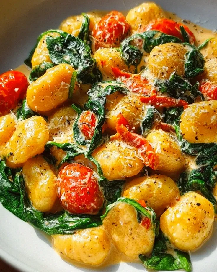 Schnelle Gnocchi Pfanne mit Tomate & Spinat – Schritt 1