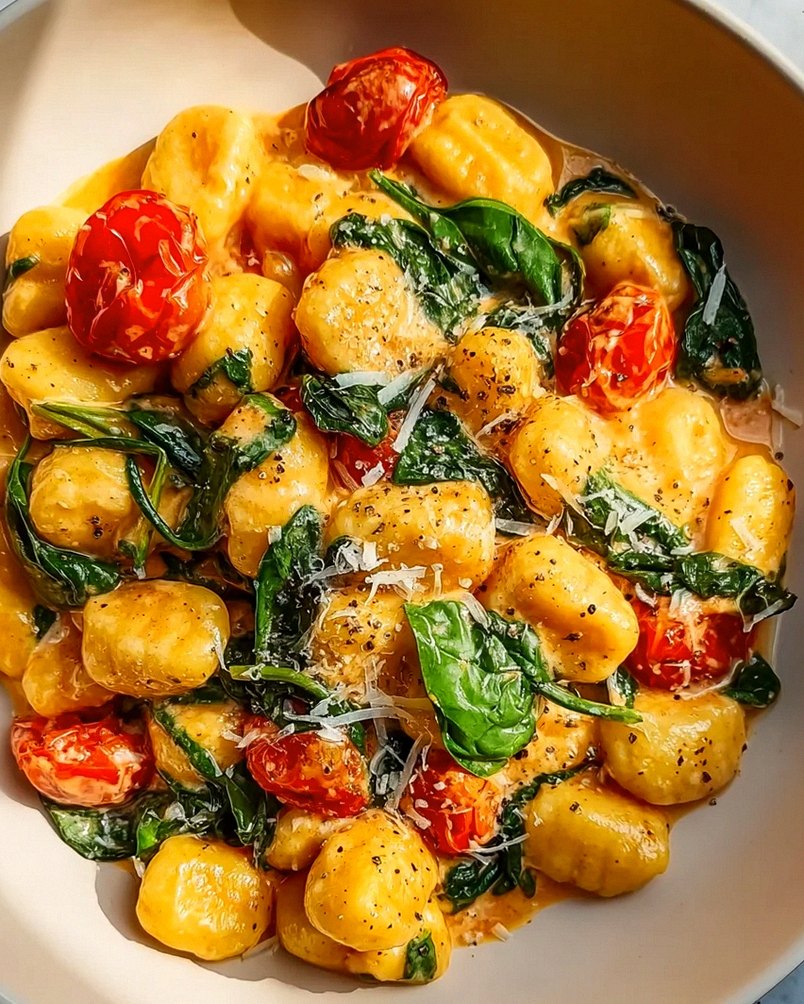 Schnelle Gnocchi Pfanne mit Tomate & Spinat – Schritt 2