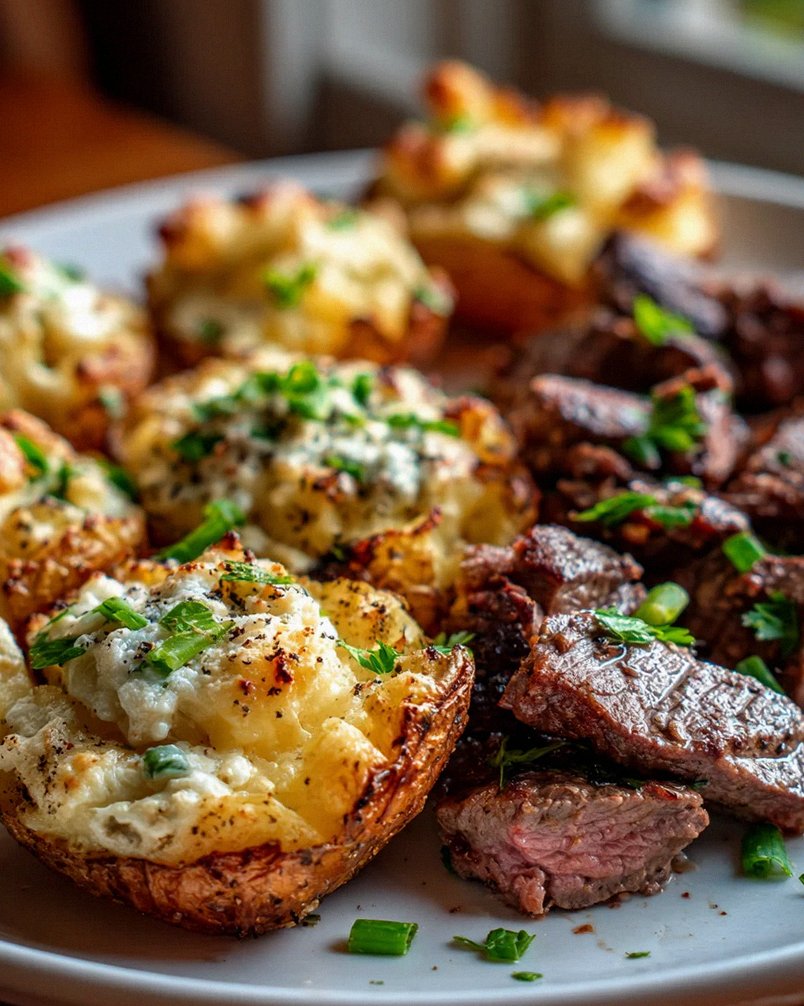 Sheet Pan Steak und Parmesan-Creme Kartoffelboote Rezept – Schritt 2