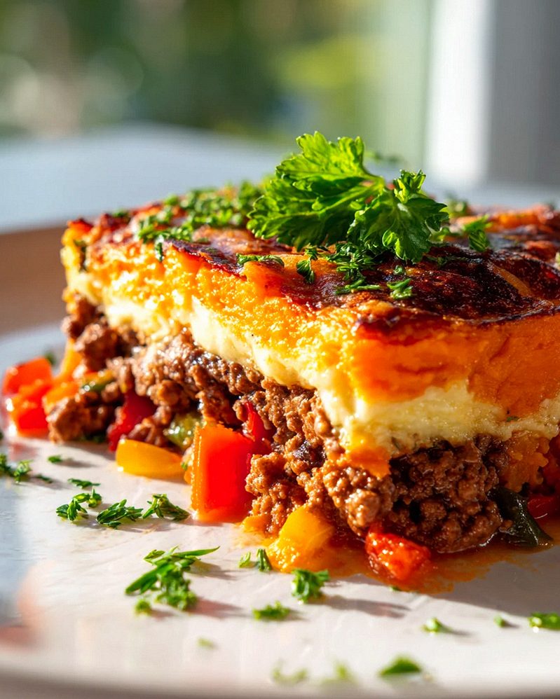Süßkartoffel Hackfleisch Auflauf: Herzhaft mit Tomate & Paprika – Schritt 2