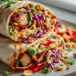 Thai Chicken Wrap mit knusprigem Asian Slaw – Lecker & Frisch!