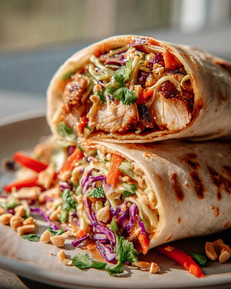 Thai Chicken Wrap mit knusprigem asiatischem Slaw Rezept – Schritt 1