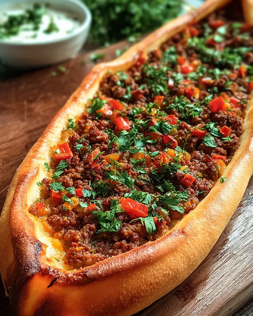 Türkische Pide mit Hackfleisch – Schritt 1
