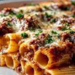Überbackene gefüllte Rigatoni: Rinder-Ragu & Mozzarella Rezept